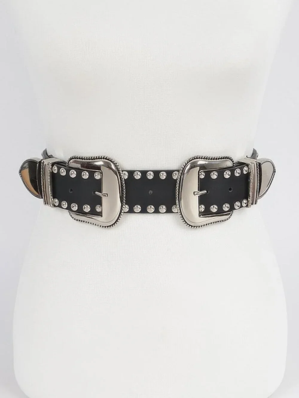 Studded Double Buckle Belt